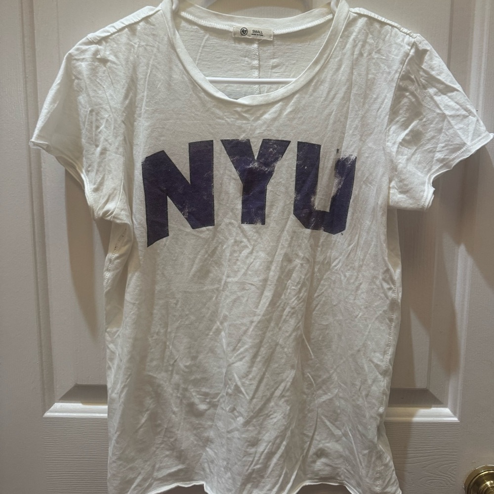 47 White and Purple NYU Tee